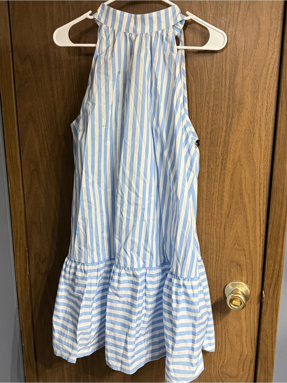 STAUD Blue and White Marlowe Striped Minidress Size Medium NWT